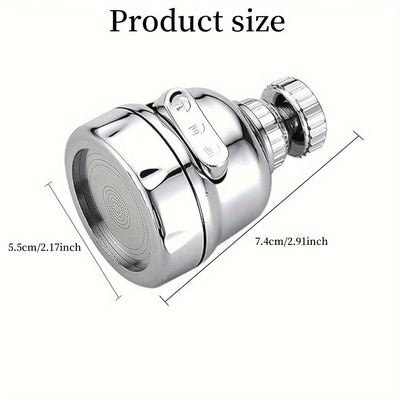 Cabeza de ducha mezcladora de 3 modos en acabado cromado, con 1 conector multifuncional - Pulverizador giratorio 360° para grifo, sin necesidad de electricidad, ideal para aireadores de cocina y baño, reemplazo de sistema de ducha | Construcción duradera