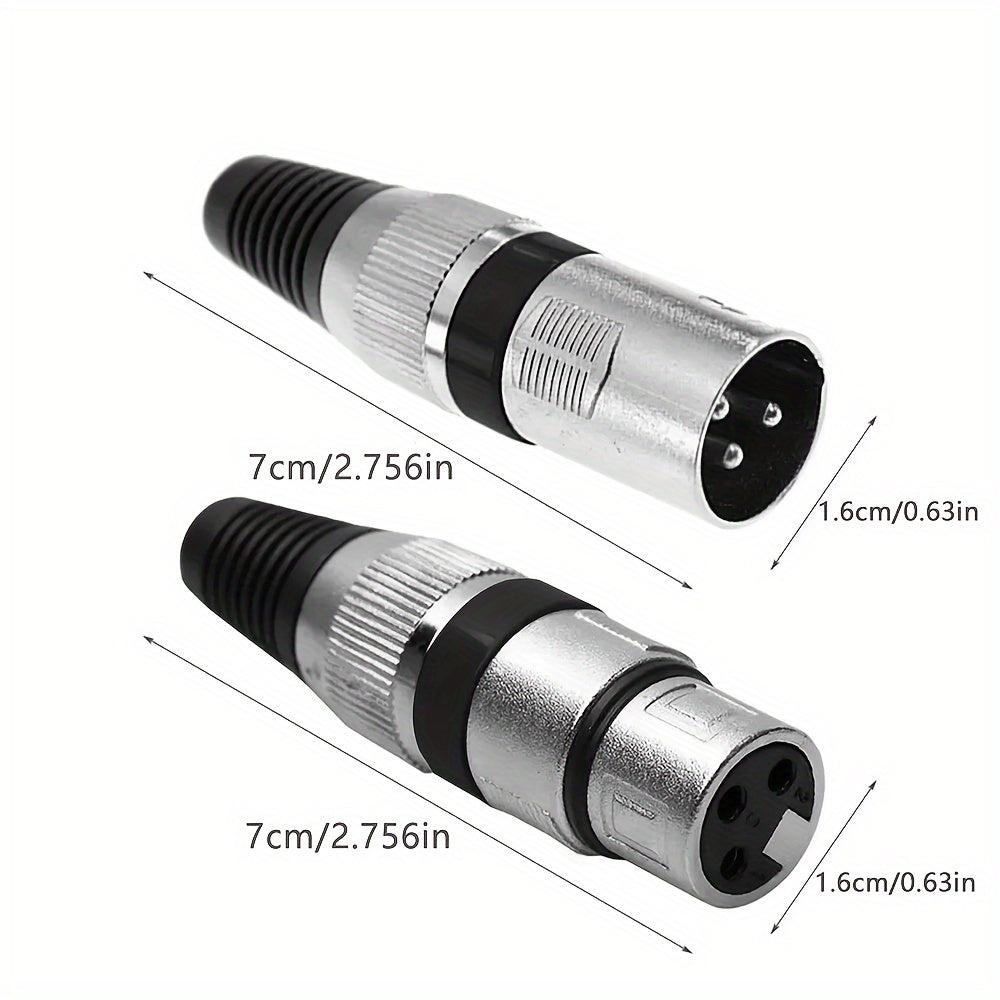 20 piezas de conectores de audio XLR 3 pines BOMGE - 10 colores, adaptadores masculinos y femeninos para micrófonos y DMX, compatibles con SM7B, SM7DB, SM57, BETA58, envío gratuito, equipo de audio profesional | Conectores coloridos | Construcción durade