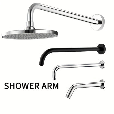 1 brazo de ducha extendido montado en la pared, barra transversal extendida de ducha de acero inoxidable, múltiples longitudes, negro/plata opcional, accesorios de baño, herramientas de baño