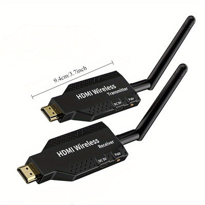 Transmisor y receptor inalámbricos con antena más estables 1080P 50M 2.4G/5.8G 1TX a 4RX HD portátil, adaptador de dongle para TV, kit de extensión para cámara, portátil, PS4, TV, proyector, monitor, enchufar y jugar con baja latencia.