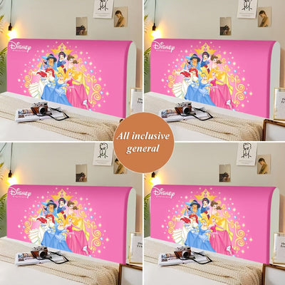 Fundido de Cabeza de Cama Princesa Disney 1 pieza - Impresión Digital Elegante, Rosa con Purpurina y Estrellas, Tela de Poliéster para Todas las Estaciones, Perfecto para la Decoración de Habitaciones Infantiles, Decoración de Cama