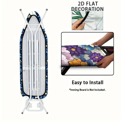 Accesorio de Planchado Decorativo 2D, Funda para Tabla de Planchar con Diseño de Gatos y Borde Elástico - Tamaño Estándar, Ideal para el Hogar o Regalo para Amantes del Artesanato, Accesorios para Lavandería, 1 Unidad (Tabla no Incluida), 2D Plano