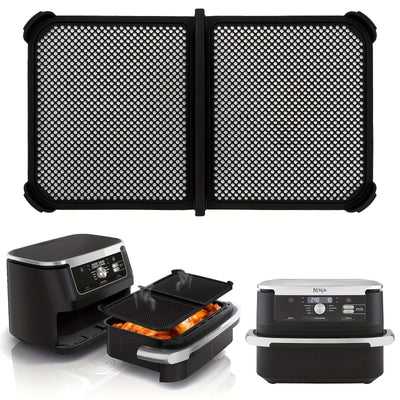 1 pieza de cubierta reutilizable para freidora de silicona contra salpicaduras, placa plegable negra para modelo Ninja AF500, diseño de malla plegable para evitar salpicaduras de aceite, ideal para cocinar y asar, protege eficazmente herramientas de horn