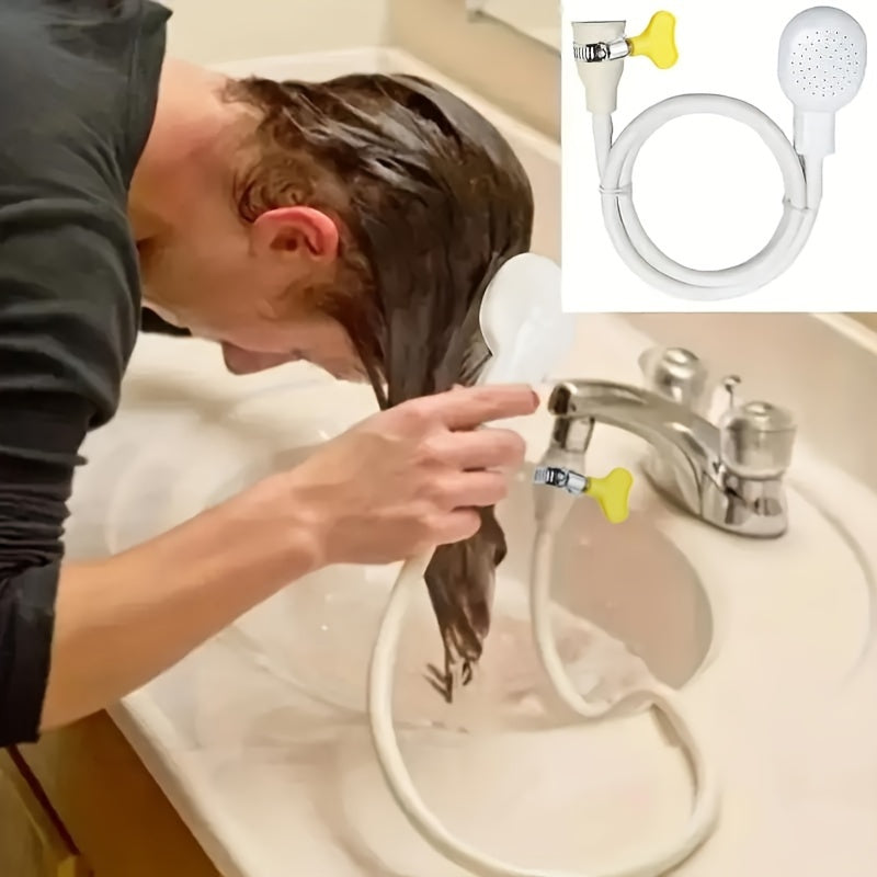 1pc Rociador de ducha portátil de mano, cabezal de grifo de conexión rápida multifunción, cabezal de ducha de cuerpo completo para baño y lavado de mascotas, plástico ABS duradero, no necesita electricidad, montaje fácil de bloqueo por giro - Accesorio p