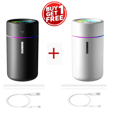2 humidificadores de niebla fría, sin batería, con luz nocturna, alimentados por USB, ideales para familias, dormitorios, salas, oficinas y autos