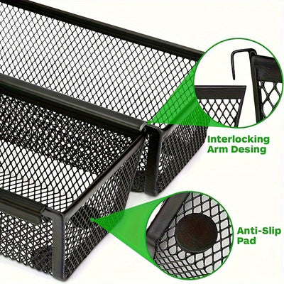 Organizador de Cajón de Cocina Expandible de 6 Piezas para Cubiertos y Cubertería - Metal Duradero, Diseño Ligero con Brazos Entrelazados para Almacenamiento Fácil (9.6x3x2 pulgadas)