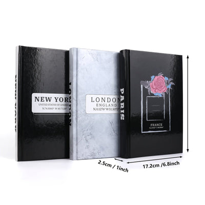 Conjunto de 3 libros decorativos apilados, libros de papel de estilo contemporáneo, libros falsos con tema de ciudad para decoración de hogar, oficina, tienda de café, sala de estar, mesa de comedor, B5