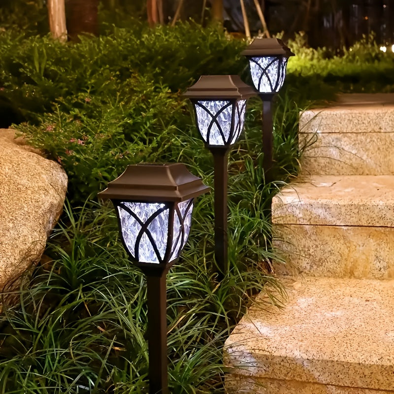 6 Luces Solares para Jardín, Iluminación Exterior con Brillo Blanco y Diseño para Patio, Césped y Decoración de Villa, Luces Solares para Exteriores