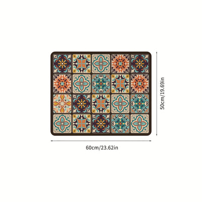 1pc Cubierta Antipolvo para Lavadora con Estampado de Mandala Colorido 50x60cm Alfombrilla de Almacenamiento Antideslizante