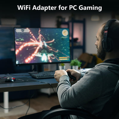 Adaptador WiFi USB AC1300M de doble banda - Adaptador de red inalámbrica de doble banda 2.4GHz/5GHz para portátil/ordenador, sin controlador, compatible con Windows Vista/XP/7/8/10/11, solución WiFi portátil | Diseño negro elegante | Modo de alimentación