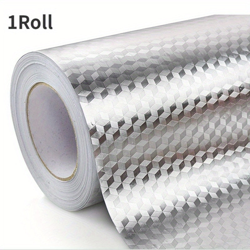 1 Rollo de forros para estantes de cocina, pegatina para respaldo de estufa de cocina, papel tapiz impermeable y a prueba de aceite, papel para forros de estantes de gabinete con pegatina, suministros de cocina, 60*300.0 pulgadas