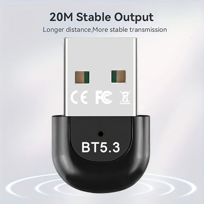 Adaptador inalámbrico USB 5.3 para PC, receptor de perro cifrado inalámbrico USB, compatible con laptops/auriculares/teclados/mouse hablantes, Windows 11/10/8.1, enchufa y juega, compatible automático hacia abajo con dispositivos 3.0/4.0/5.0/5.1
