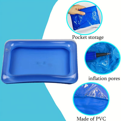 2 piezas de baño de pies inflable cuadrado + bomba, baño de pies portátil, escalera de piscina, juego de limpieza y pedicura