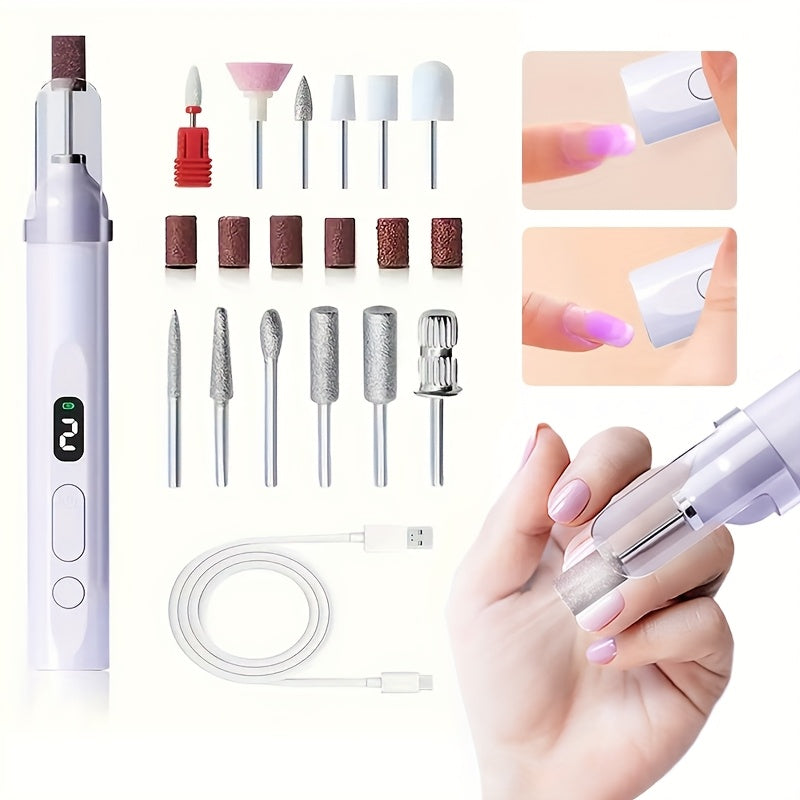Drill eléctrico portátil para manicura, diseñado para quitar uñas, reparar y pulir en casa.