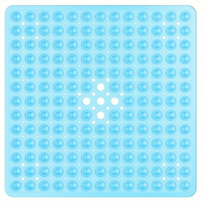 Alfombrilla de Baño Cuadrada de 1 pieza, Antideslizante con Orificio de Drenaje y Ventosas de Gran Capacidad de Absorción, Fácil de Limpiar, Lavable en Máquina, 53.34x53.34cm, Alfombra para Ducha, Alfombra para Bañera, Decoración del Hogar