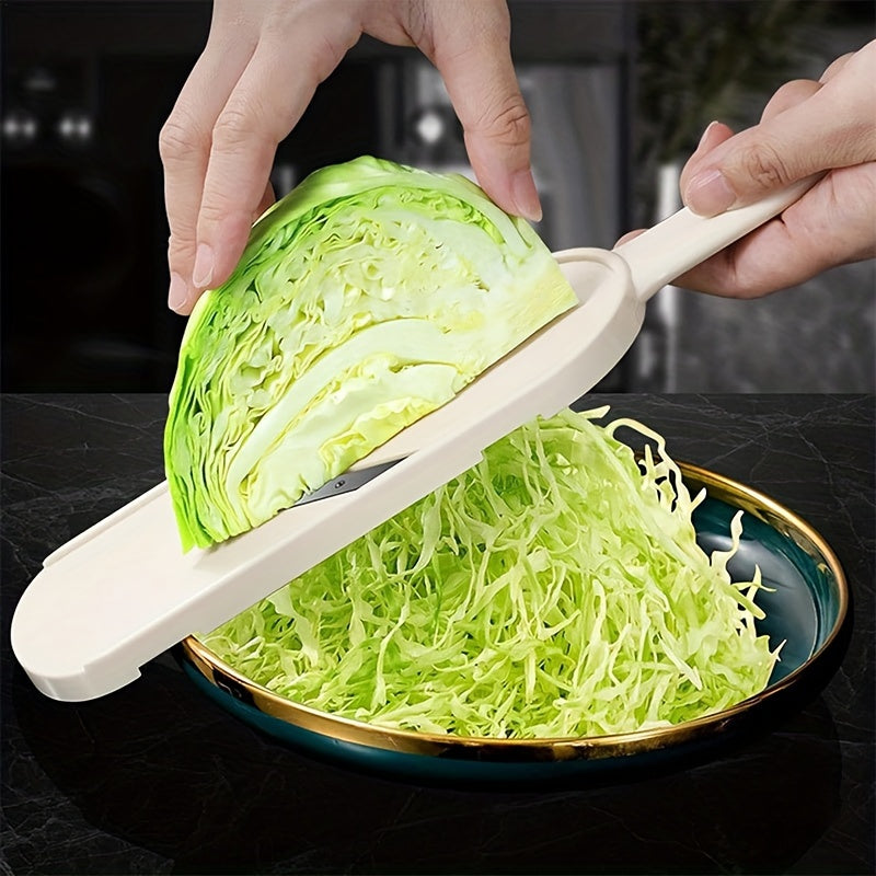 1pc Rallador manual multiusos para repollo - Herramienta cortadora y picadora de verduras de plástico - Fabricante de ensaladas para repollo finamente rallado y verduras verdes - Accesorio de cocina sin batería