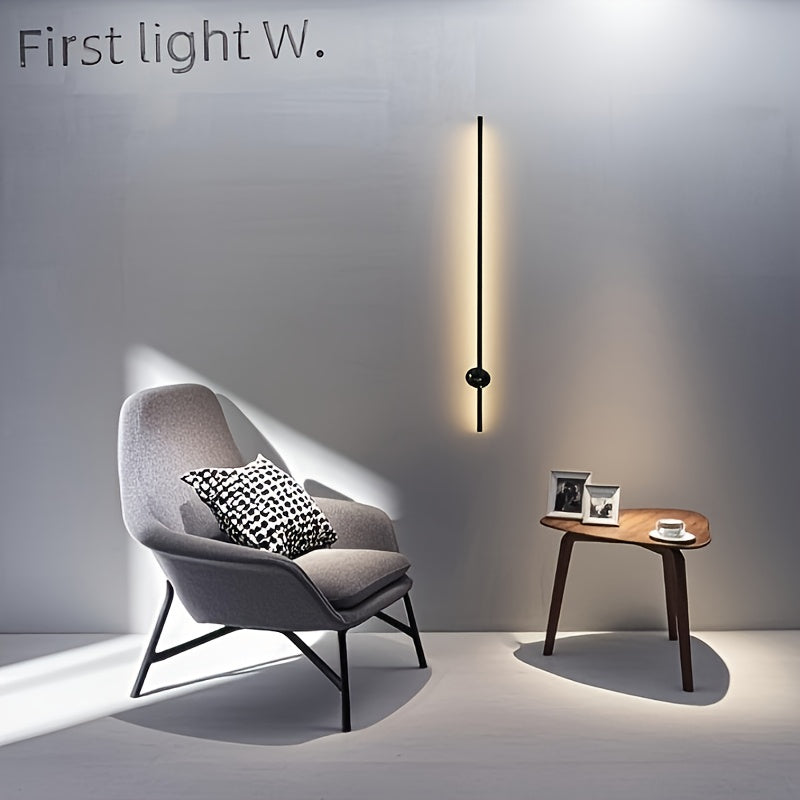 1 pieza de luz de pared LED minimalista negra, superficie metálica, semienterrada, estilo granja para dormitorios, salones y pasillos, focos para espejo de tocador