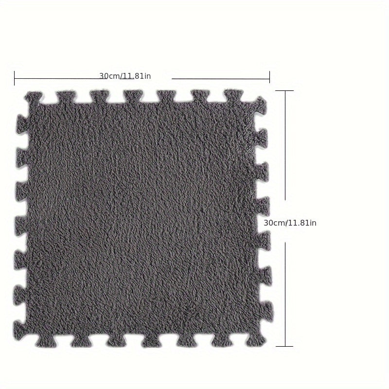 24 piezas de alfombra de espuma con paneles de terciopelo, empalme lavable, decoración para la renovación del dormitorio, absorción de impactos, tapete refrescante