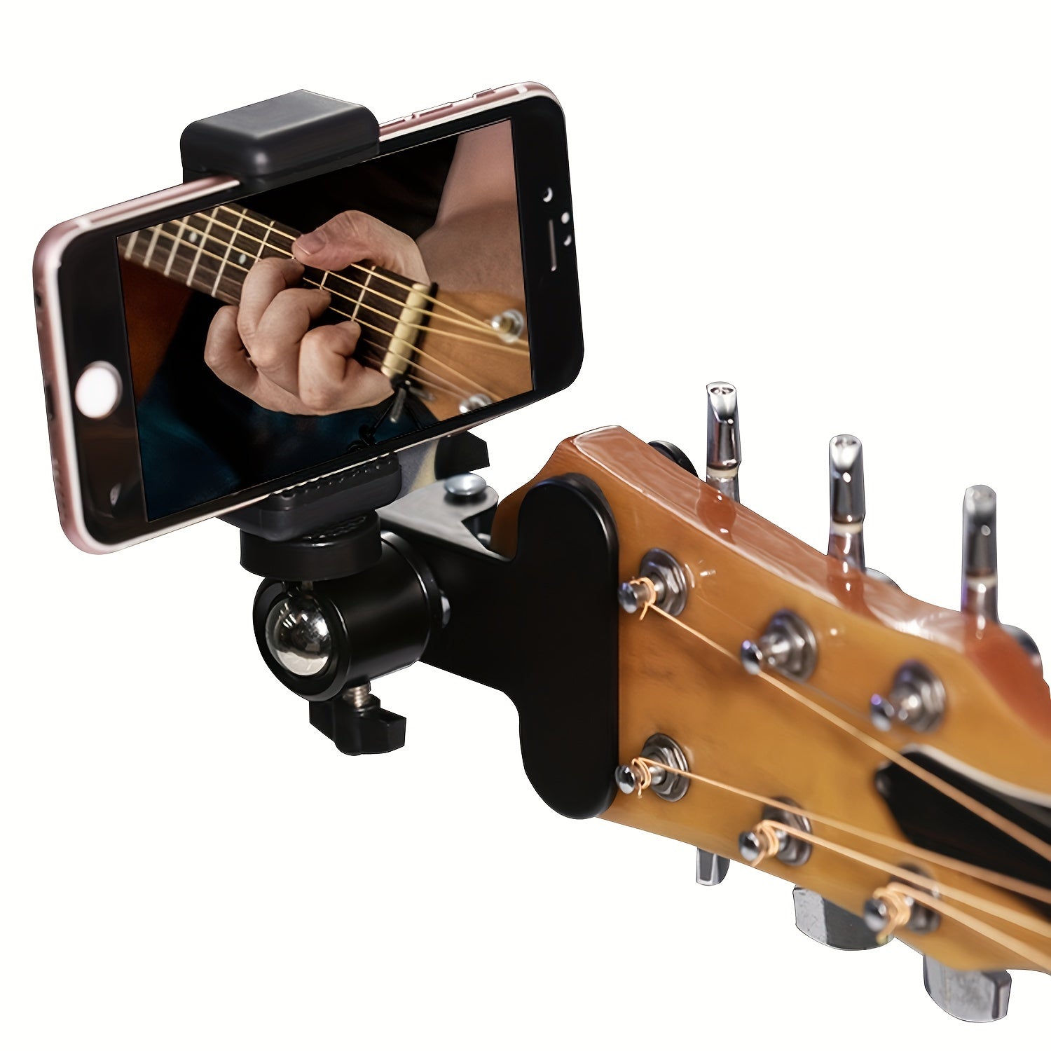 Soporte universal ajustable para auriculares de guitarra, material ABS, rotación de 360 grados, soporte para teléfono móvil para transmisión en vivo, transmisión, grabación de música, soporte de escritorio