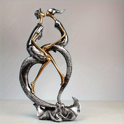1 Escultura Romántica para Pareja, Artesanía en Resina, Pieza Decorativa, Ideal para San Valentín, Navidad, Graduaciones, Decoración del Hogar, Sala de Estar, TV Stand, Dormitorio