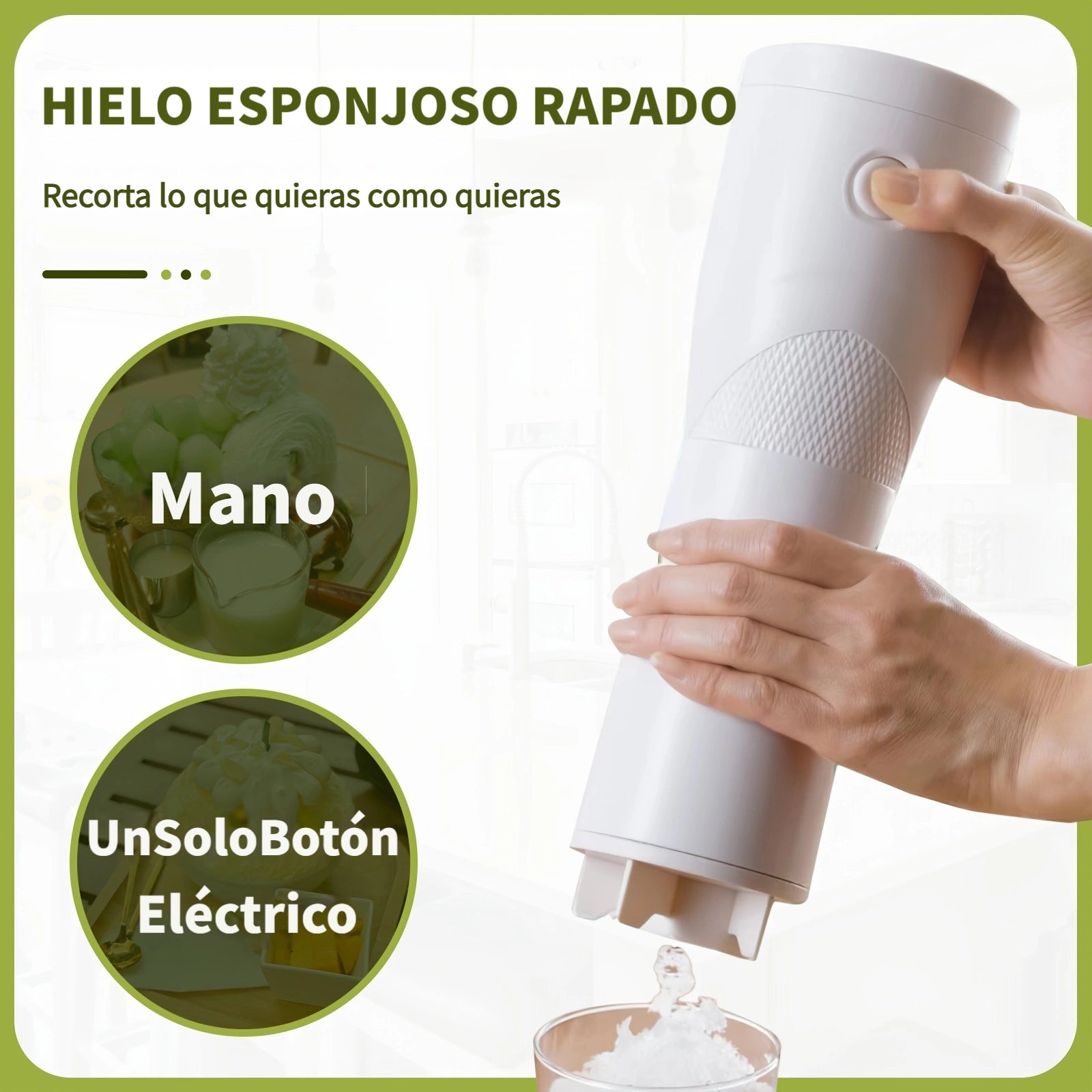 WANVOAPLS Trituradora de Hielo Portátil - Máquina para Rallar Hielo con Batería, Fácil de Limpiar, Ideal para Bebidas de Verano y Batidos - Triturador Manual Compacto para Hogar, Viajes, Camping y Fiestas al Aire Libre