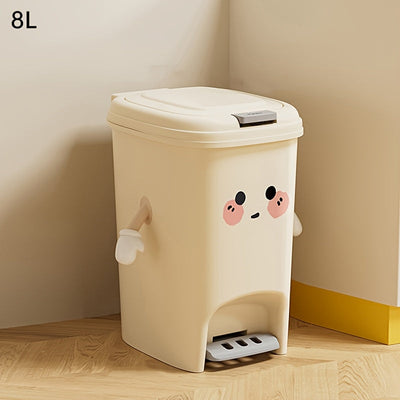 Bote de basura grande con diseño de hoja de corazón, doble apertura y material duradero - Cubo plástico para cocina, baño o dormitorio, decoración divertida y fácil acceso