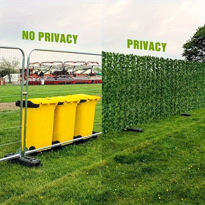 1 rollo de 157 pulgadas x 39 pulgadas (4m x 1m) de hiedra artificial para privacidad, pantalla de pared de follaje artificial para decoración de exteriores, patio y jardín, panel de seto con enredaderas verdes, ideal para decoración festiva de patios