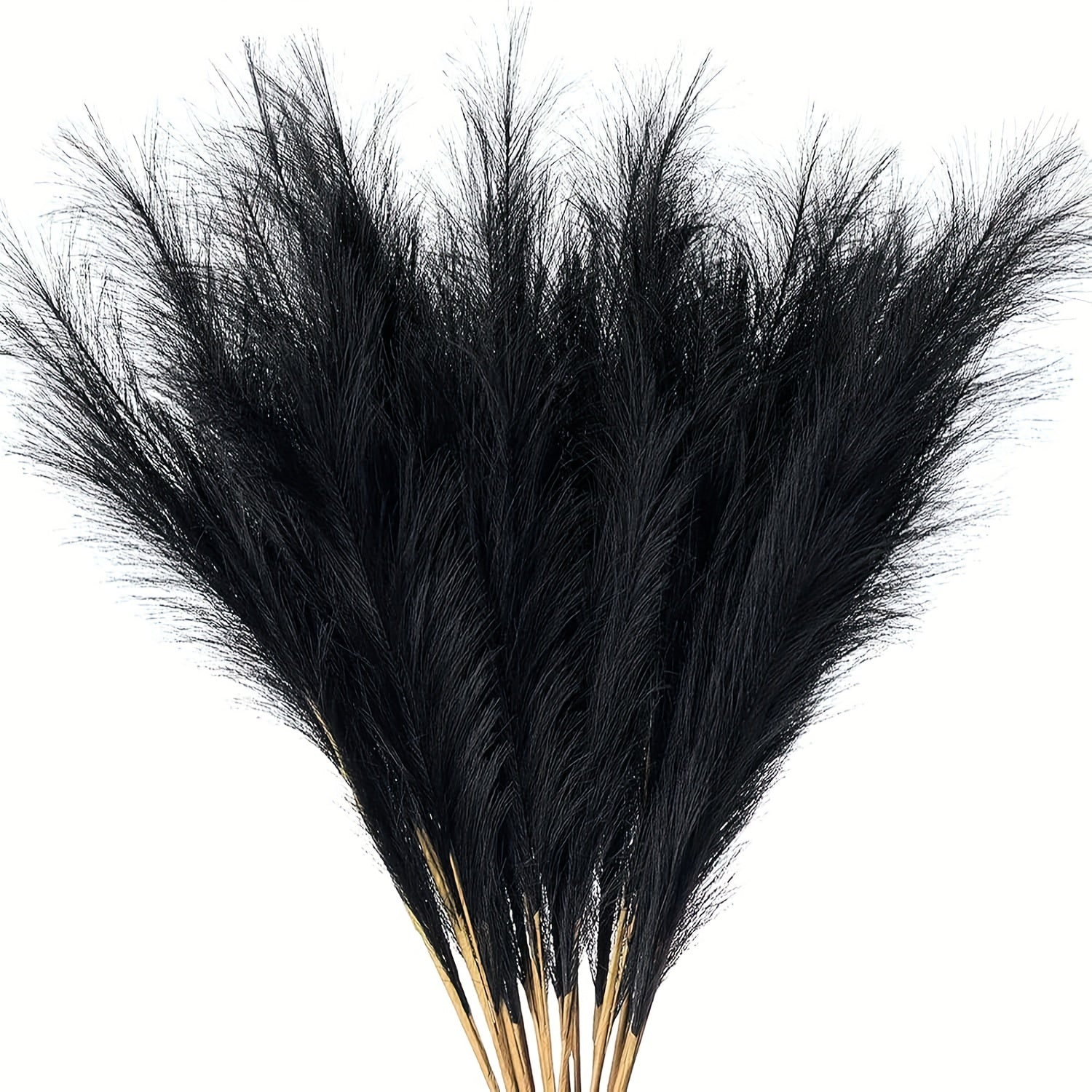 16 piezas de hierba de las pampas artificial, ramo negro esponjoso de 55.12 cm, decoración bohemia para el hogar, bodas, fiestas y arreglos en florero