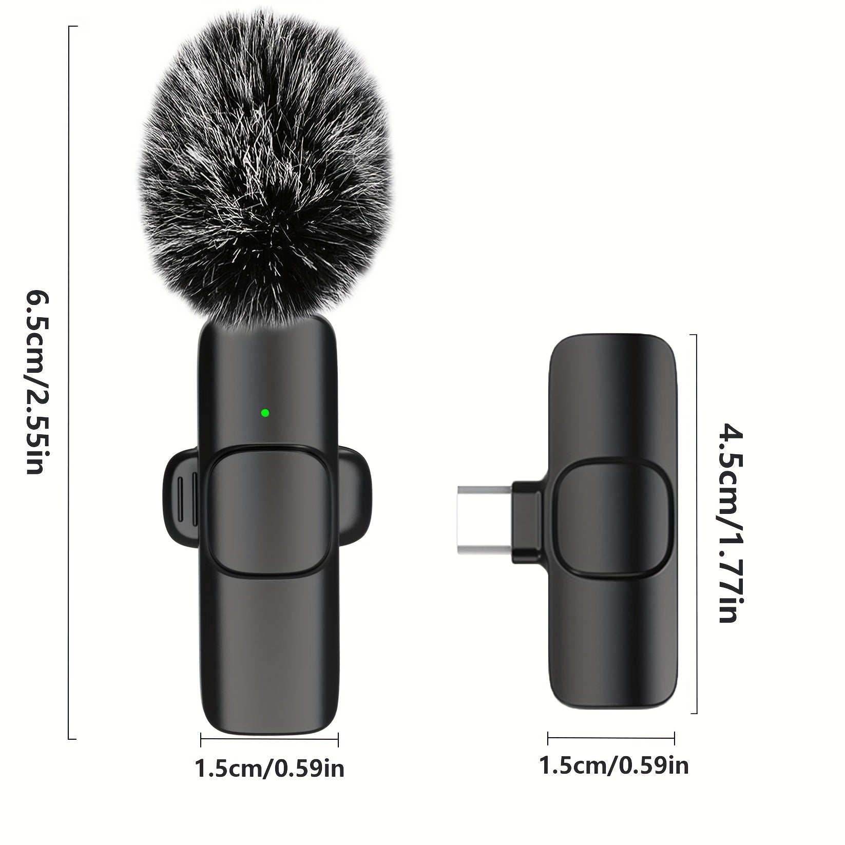 HOOSHU Micrófono inalámbrico de collar para iPhone y otros dispositivos Android, paquete de 2 unidades