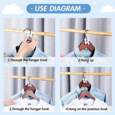 20 Ganchos Para Colgar Ropa, Ganchos Mágicos Para Colgar, Ganchos De Conexión En Cascada Para Trabajo Pesado, Clips Extensores Para Colgar Que Ahorran Espacio Para Ropa Para Armario Organizador