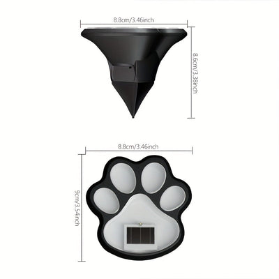 Juego de 4 Luces Solares LED en Forma de Garra para Perros - Luces Enterradas con Huella para Decoración de Patios y Caminos Exteriores