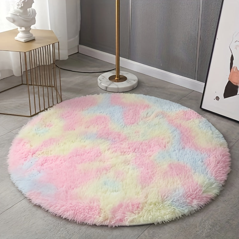 1 alfombra suave lavable arcoíris - Manta de felpa cómoda para sala, dormitorio o residencia estudiantil