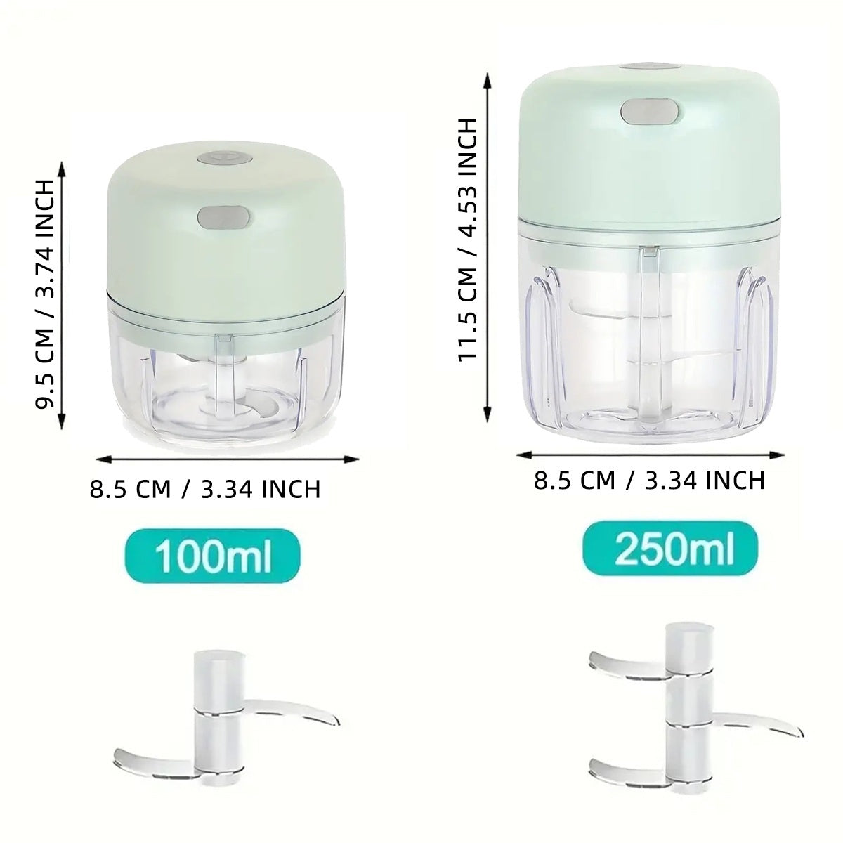 Mini Trituradora de Ajo Recargable de 8,45 onzas - Duradera y Resistente, Carga USB, 1200 RPM, Ideal para Triturar Ajo, Pimientos, Cebolla, Carne Picada, Frutos Secos y Más