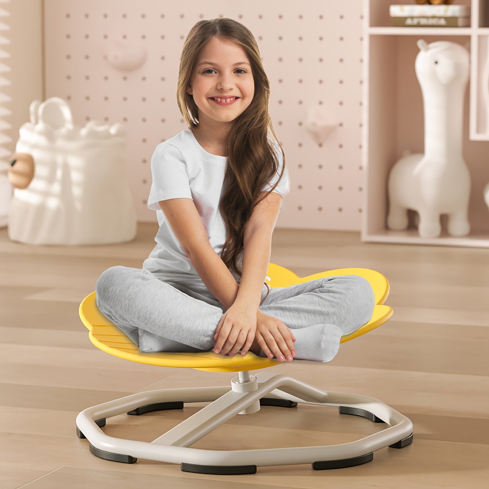 Silla Giratoria Sensorial para Niños - Roja, Construcción Duradera de Plástico y Metal para y - Mejora la Coordinación y el Enfoque, Siéntate y Gira, Silla Giratoria, Entrenamiento Corporal