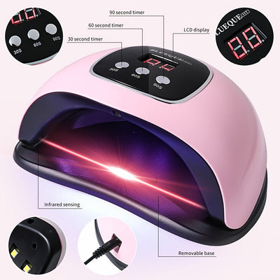 36LED Lámpara Secadora de Uñas para Esmalte, Luz Manicura con Cable USB, Kit Profesional para Gel y Pedi en Rosa Blanco, Herramienta de Salón para Todo Tipo de Uñas