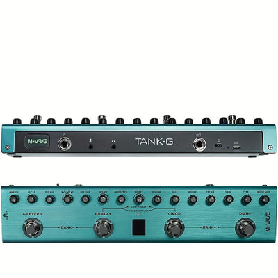Pedal de efectos de guitarra TANK-G Multi-Function | 36 presets editables | Conexión inalámbrica + monitorización de auriculares | Soporta grabación móvil | Batería recargable incorporada + interfaz de audio, pedal de efectos de guitarra