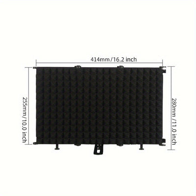 Pantalla de Absorción de Sonido de Espuma de Alta Densidad para Grabación Vocal, Micrófono de Reducción de Ruido con Paneles Acústicos Negros, Compatible con Todos los Micrófonos de Condensador, Equipo de Estudio para Voces Más Claras, Micrófono para Can