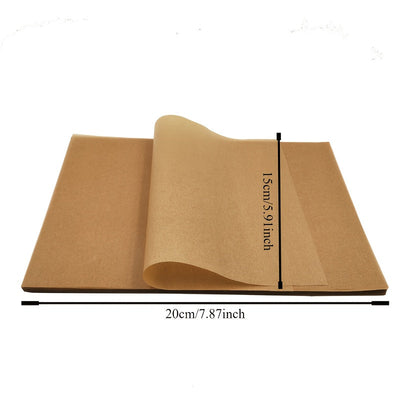 50-Unidades de Papel de Horno Pre-Cortado Antiadherente, Sin Blanquear, Duradero, Reutilizable, Resistente al Aceite y al Agua, Fácil de Limpiar para Hornear, Cocinar, Asar, Freidora de Aire y Vapor - 6x8 / 9x13 Pulgadas