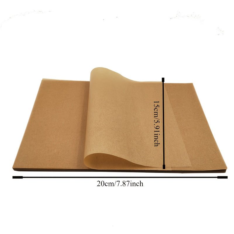 50-Unidades de Papel de Horno Pre-Cortado Antiadherente, Sin Blanquear, Duradero, Reutilizable, Resistente al Aceite y al Agua, Fácil de Limpiar para Hornear, Cocinar, Asar, Freidora de Aire y Vapor - 6x8 / 9x13 Pulgadas