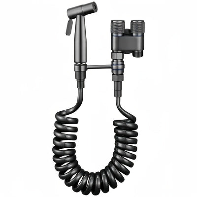 Juego de regadera de acero inoxidable 304, color gris metalizado, válvula de doble salida con manguera suave de 78 pulgadas, fácil instalación, ahorro de agua, limpieza higiénica, función de masaje suave, no requiere electricidad