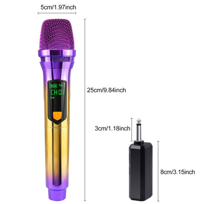 108 colores 2 SKUs Heikuding Micrófono inalámbrico inalámbrico - Conector de 6,35 mm, clip, control de volumen, USB y batería de litio recargable, diseño de diafragma pequeño para transmisión en vivo, podcasting, grabación de voz, herramienta de grabació
