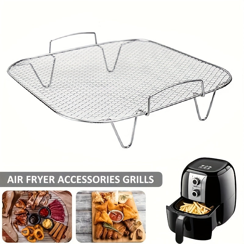 1/2 piezas, soporte de freidora de aire de acero inoxidable, accesorios de freidora de aire para barbacoa, soporte de horneado de microondas, accesorio de cocina