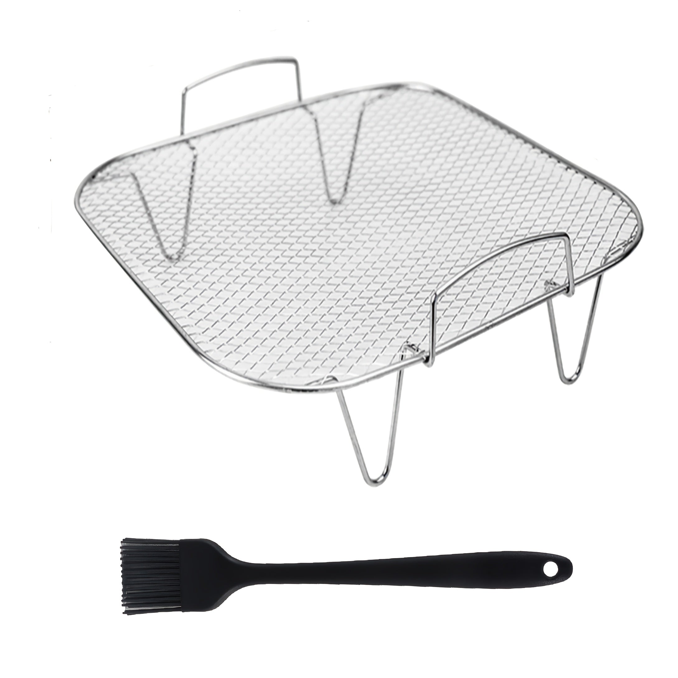 1/2 piezas, soporte de freidora de aire de acero inoxidable, accesorios de freidora de aire para barbacoa, soporte de horneado de microondas, accesorio de cocina
