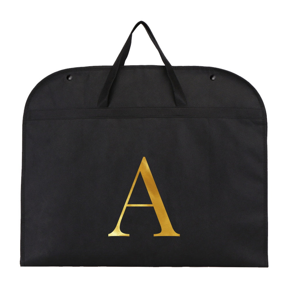 Bolsas organizadoras de ropa estilo occidental AmaBe - Tela negra resistente con letras doradas, cierre de cremallera, organizador plegable para accesorios de viaje y vacaciones, organizador de ropa para viajes | Letras decorativas | Bolsa de almacenamie
