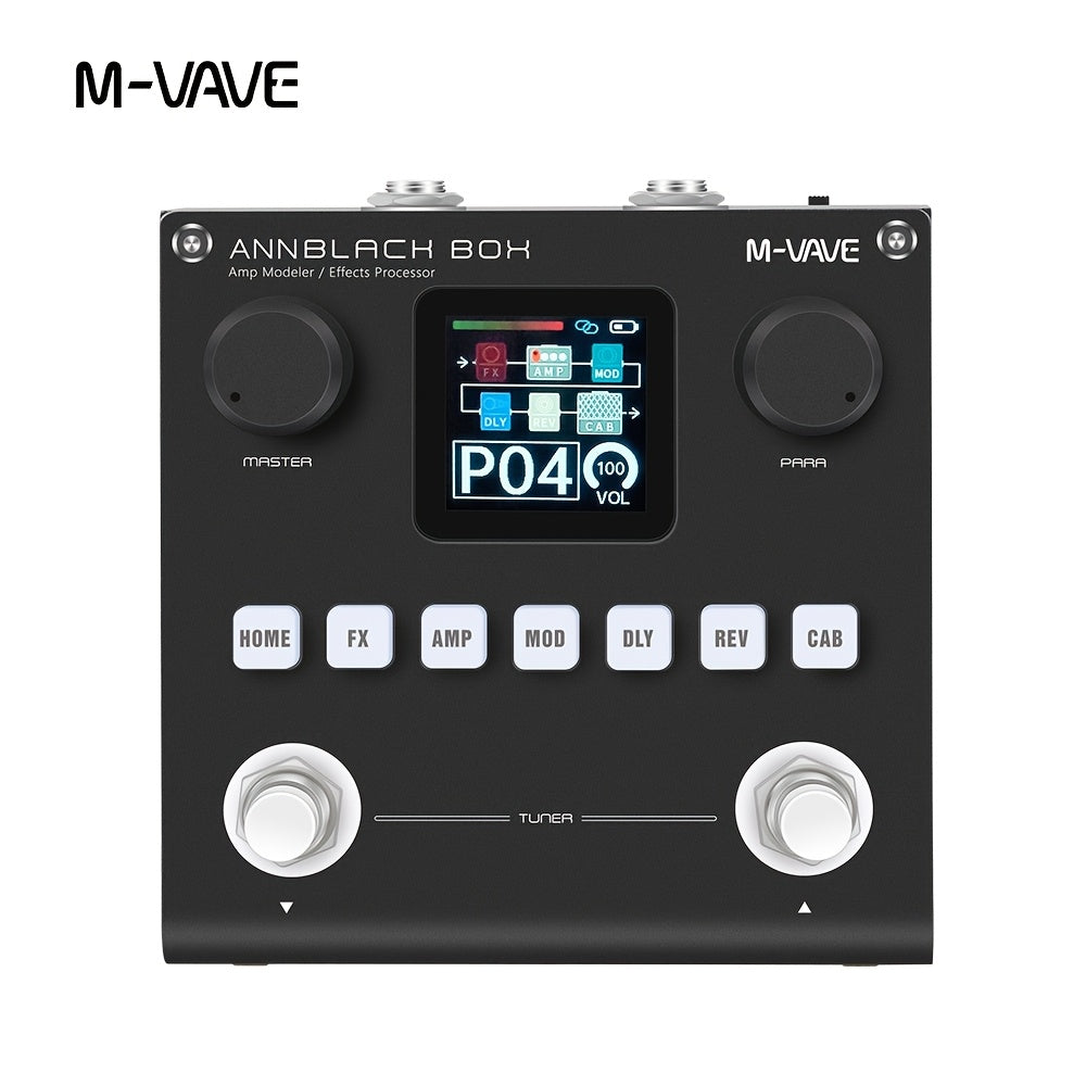 Procesador de efectos múltiples para guitarra/bajo profesional M-VAVE - Modelado neural ANN, 60+ efectos, 20 simulaciones de amplificador y IR CAB, batería de 10 horas, grabación OTG - Modelador de amplificador digital portátil con función congelar, TAP