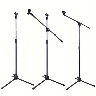 Soporte de Micrófono Profesional de Trípode Resistente con Altura Ajustable, Base Robusta - Para Estudio en Casa, Escenario En Vivo, Podcasts, Grabación, Karaoke, Oficina - Compatible con Micrófonos Dinámicos/Condensadores (), Soporte Versátil para Micro