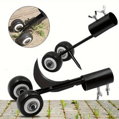 Rollo de arrancador de malezas de jardín de doble acción, herramienta multifuncional para arrancar malezas en grietas, eliminador de malezas de escaleras, control eficiente de malezas con rodillo, diseño sin doblar para espacios al aire libre, construcci
