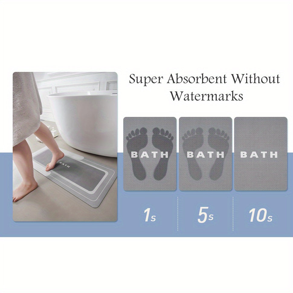 Alfombra de baño antideslizante de diatomeas, suave y altamente absorbente, secado rápido, ideal para baños, cocinas y lavanderías. Lavable a máquina, sin olores, sin necesidad de energía, alfombrilla superabsorbente antiadherente