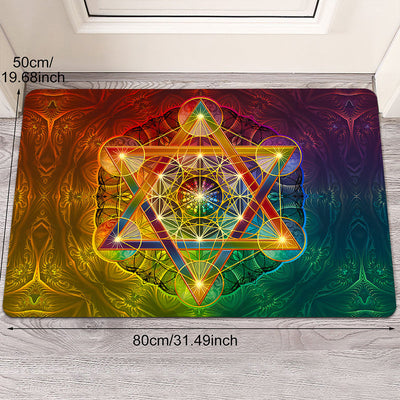 1pc Celestial Energy Stars Welcome Floor Mat, No Resbaloso Poliéster, Ligero Rectángulo Alfombra para Interior/Exterior, Perfecto para Sala de Estar, Dormitorio, Decoración de Cocina, Ideal para Día de San Valentín, Pascua, Acción de Gracias, Día de San