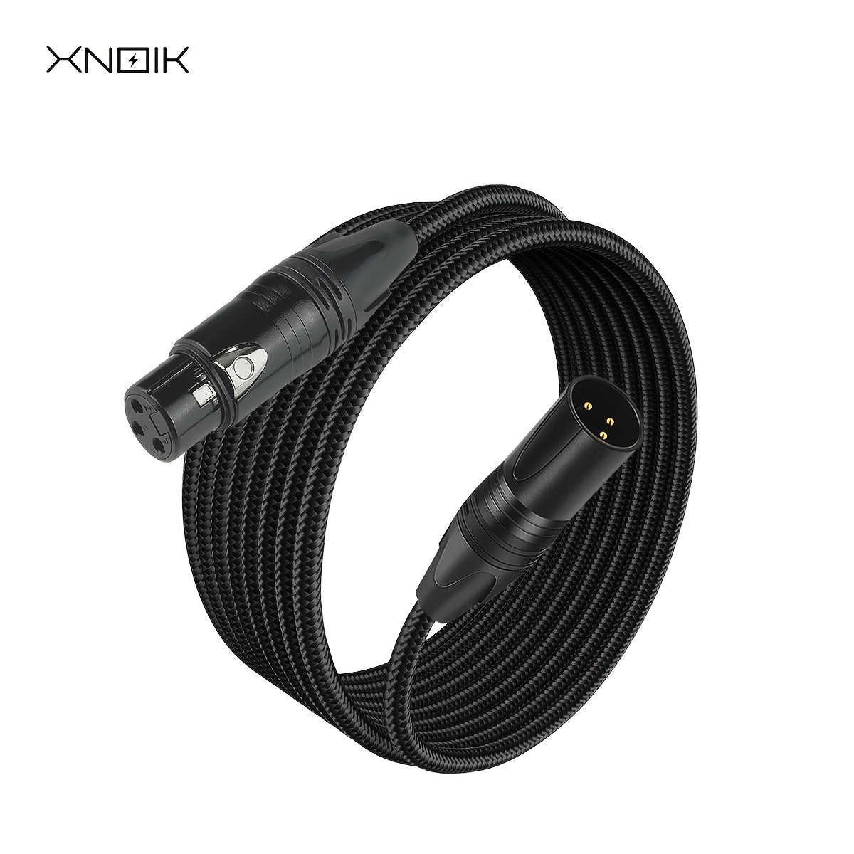 Cable de Micrófono XLR Extra Largo XNOIK - Audio Profesional Resistente, 15m/10m/5m, Blindaje Equilibrado para Estudio y Escenario en Vivo, Podcasting - Compatible con Conectores Macho a Hembra, Diseño Robusto de Conector, Textura Trenzada